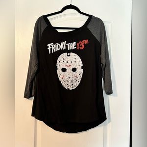 Friday the 13th Graphic Shirt Womens 1xl Crew Neck 3/4 Raglan Sleeve TORRID